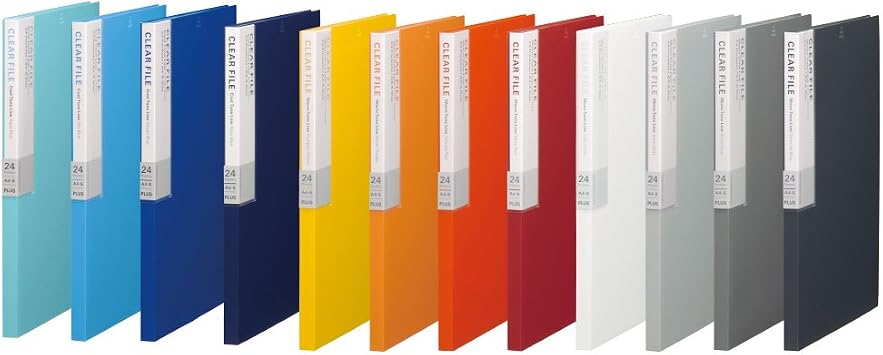 Plus FC-124DP Clear File, A4 Vertical, 24 Pockets, Graduated Total 12 Sets