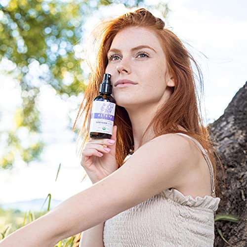 Alteya Organics Lavender Water Usda Certified Organic Facial Toner, 4 Fl Oz/120Ml Pure Bulgarian Lavandula Angustifolia Flower Water, Award-Winning Moisturizer Amber Glass Spray Bottle #TOP5