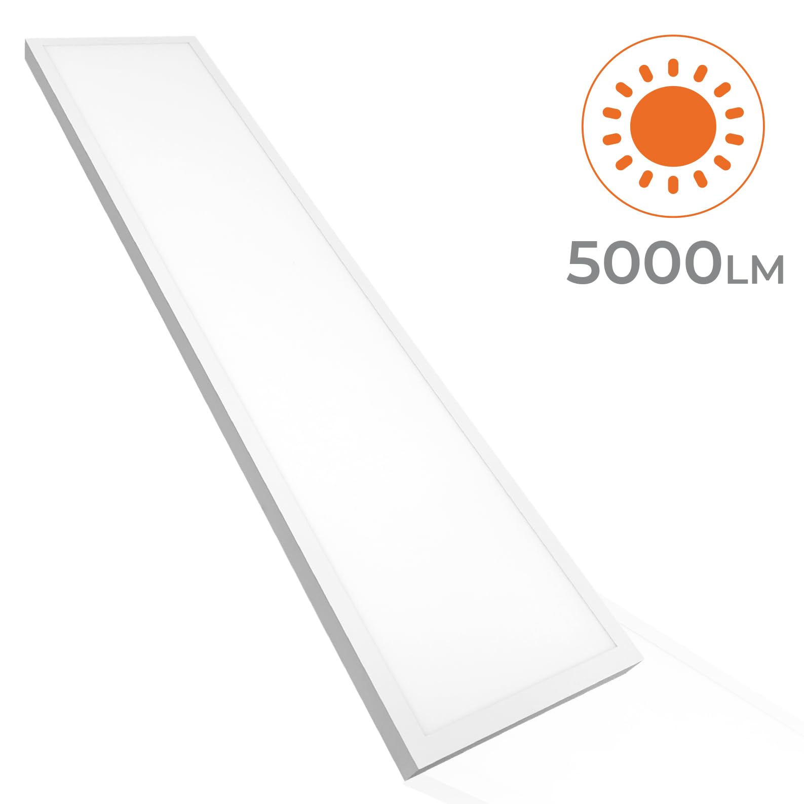 LED ATOMANT Plafon LED Panel Superficie 120x30cm 48W, CCT (Selector de Color Blanco Calido, Neutro y Frio), 5000 Lumenes, Driver incluido