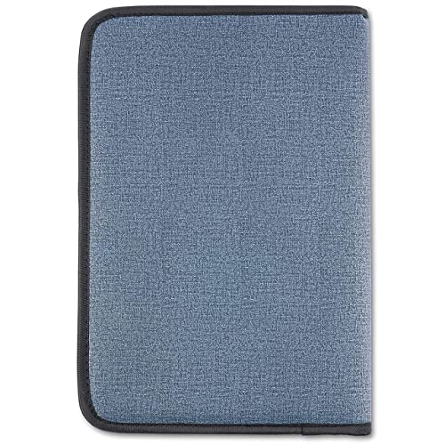 Image of Professional Portfolio File Folder | Document Holder with 20 Leafs Unique PU Leather File for Home & Office Document File Folder with 20 Leafs for Men & Women (Black Jeans Pattern)