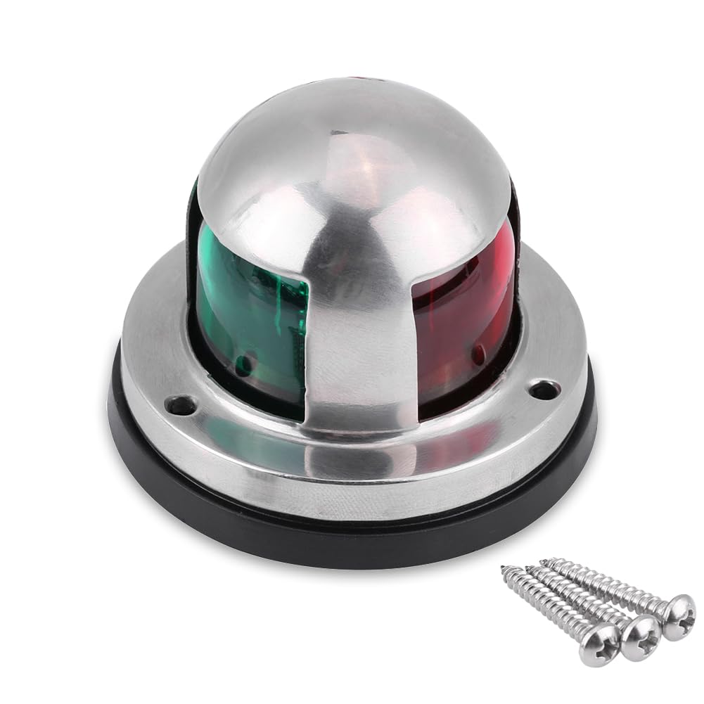 Luci Di Via Barca,12V Luce di Navigazione,Luci di Prua con Led Rosso e Verde IP68 Impermeabile In Acciaio Inossidabile Lampada di Segnalazione Notte per Barche Ricambi Barca Yacht