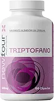 Triptofano 500mg 60 Cápsulas NewFour – Suplemento para Sono, Humor e Ansiedade – L-Triptofano Puro – Sem Glúten, Açúcar e Lactose