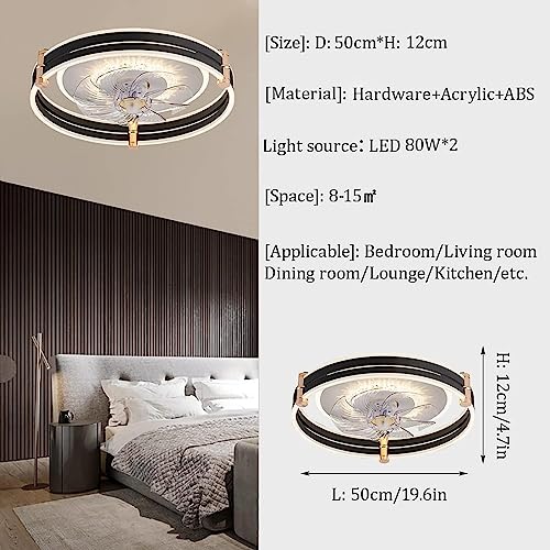 Luz de ventilador de techo LED negro con mando para oficina 5