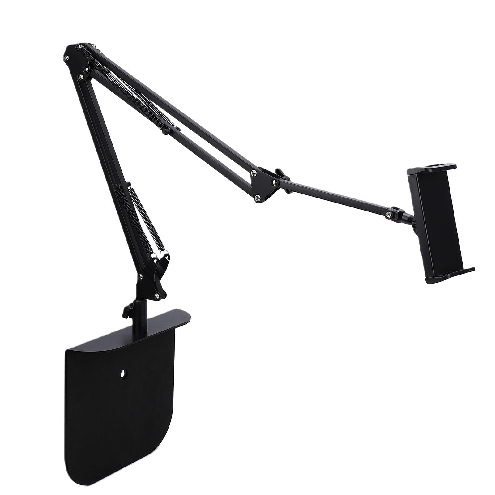 Asixxsix Podstawka Pod Tablet na Podłogę, Regulowana Podstawka | Długi uchwyt na ramię ze stali stopowej, składana konstrukcja z silikonową osłoną, do łóżka, biurka, sofy