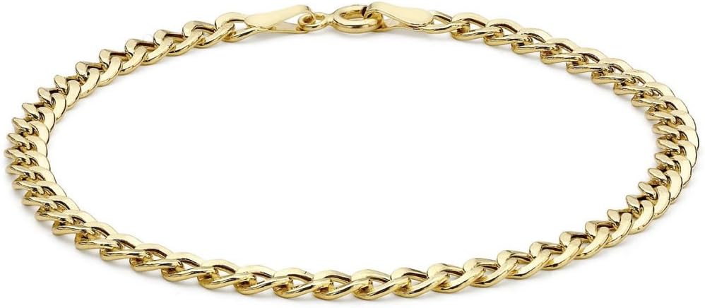 9CT SOLID YELLOW GOLD CHAIN BRACELET + GIFT BOXED + FREE GIFT A TOWN TALK BRILLIANT GOLD POLISHING CLOTH