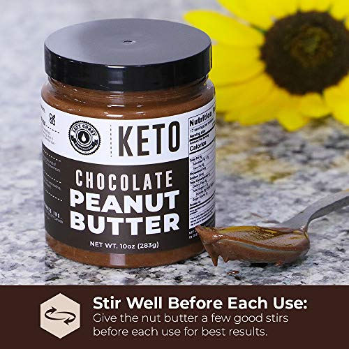 Keto Chocolate Peanut Butter Spread (1g net carbs) with MCT Oil and real Cocoa (Dark Chocolate). Vegan, Low Carb, No Added Sugar, Dairy & Lactose Free, Ketogenic Gourmet Peanut Butter Fat Bomb, 10 oz