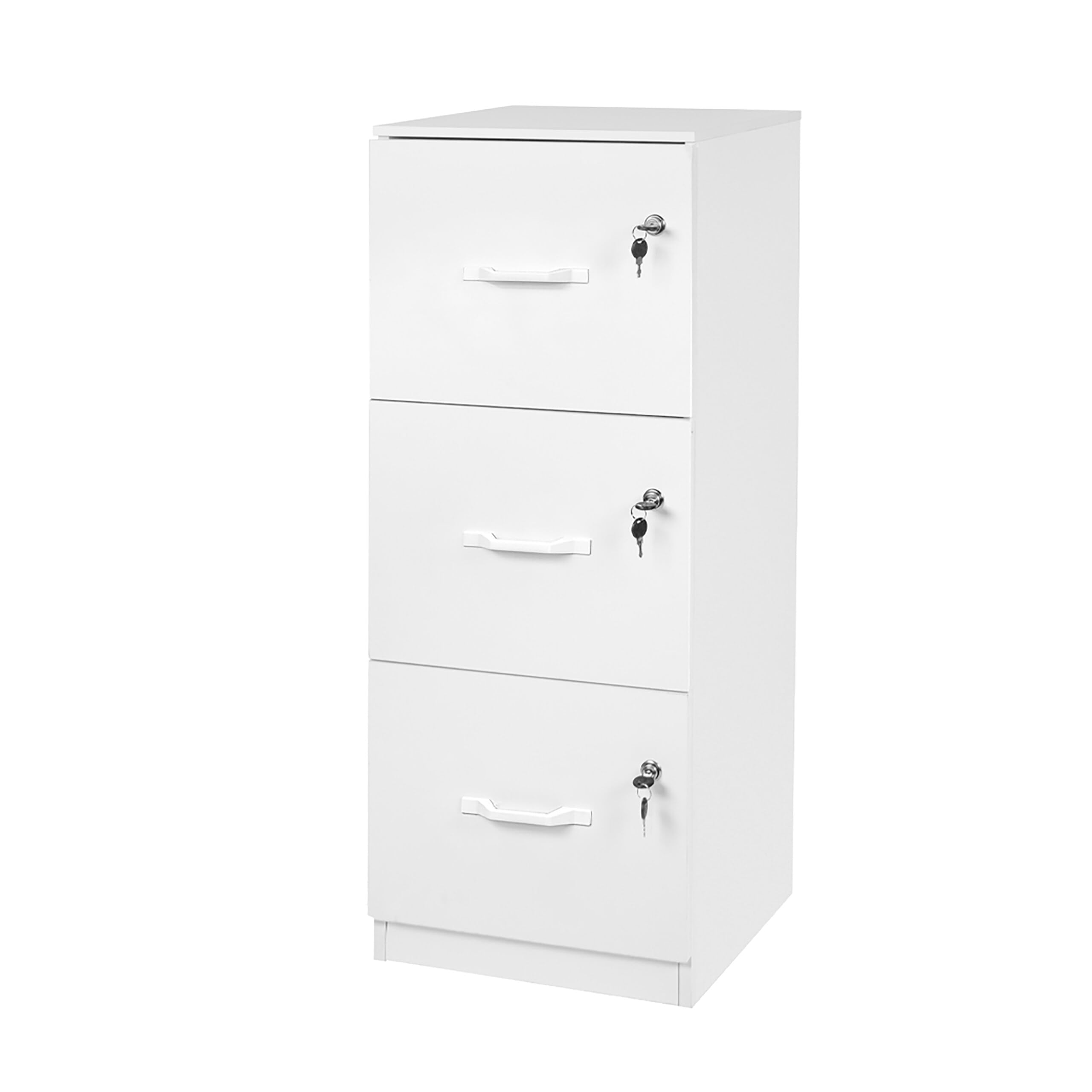 Relaxdays Aktenschrank Hängeregister, 3 abschließbare Schubladen, HxBxT: 103 x 40 x 40 cm, Hängeregisterschrank, weiß