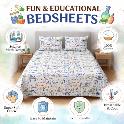 Image of Bedsheet for King Bed Include Pillow Covers | Formula Fantasy Premium Bedding | Pure Cotton 144 Thread Count|108x108 inch - Formula Fantasy