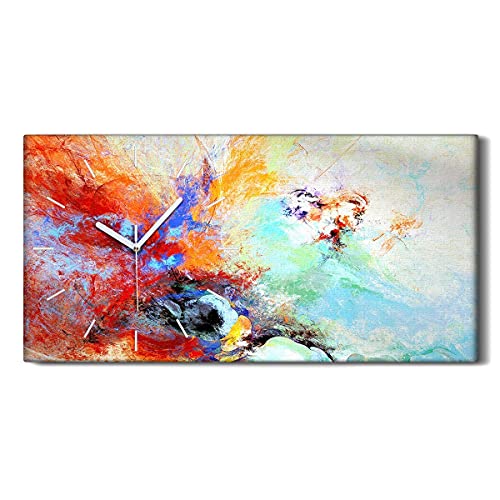 Horloge sur Toile Image Art Moderne Tableau Abstrait d'Exception - 2