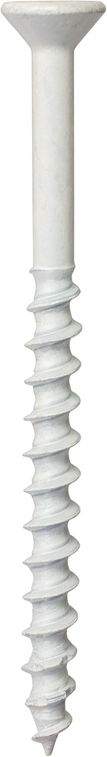 Simpson Strong-Tie TNTW25334TF Titen Turbo — 1/4 in. x 3-3/4 in. 6-Lobe Flat-Head Concrete and Masonry Screw, White (100-Qty)