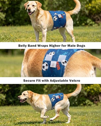 Image of CuteBone Dog Diapers Male Belly Bands 3 Pack for Male Dogs Reusable Puppy Wraps