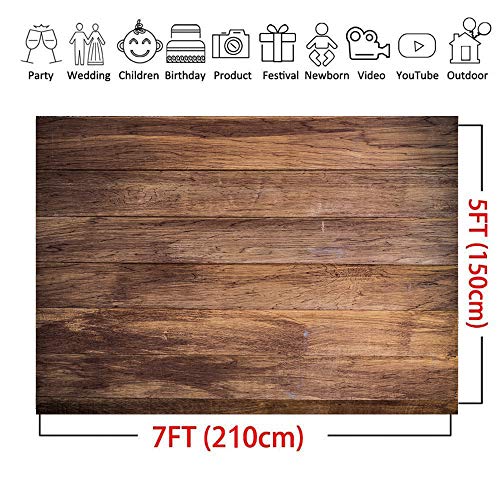 LTLYH Rustic Horizontal Wood Backdrop 7x5ft – Vinyl Brown Plank Photography Background for Farm Birthday Party, Baby Shower, Barn Wedding, Food or Product Photography 082 by LTLYH - Image 4