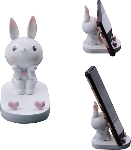Miniatura 34 de Lindo conejo teléfono móvil soporte animal Smartphone escritorio soporte para todos los teléfonos móviles Bunny teléfono soporte escritorio