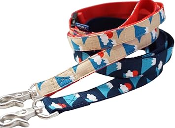 Amazon Bean S Factory 犬用リード Fujiyama １５mm幅 ２０mm幅 オーダーメイド品 子犬 小型犬 中型犬 和風 和柄 富士山 ネイビー ２０ｍｍ幅 持ち手バックル付きカフェリード ノーブランド品 リード 通販