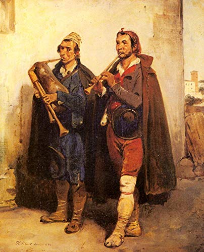 Musiciens de village Horace Vernet pour une décoration murale de salon
