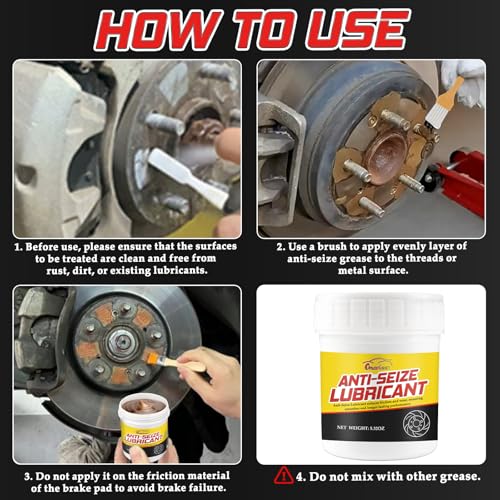 Image of Anti Seize Copper Thread Lubricant with Brush, Prevent Seizing, Galling, Corrosion, Extend Component Life (1 Pack)