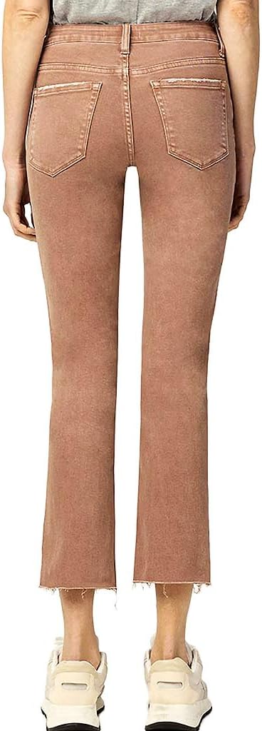 VERVET by Flying Monkey Light Brown Denim Straight Jeans Cropped Mid-Rise