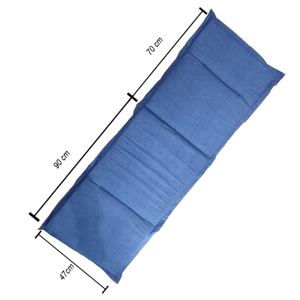Cuscino Imbottito per Lettino Prendisole Sedie Sdraio 160x47x4cm Made in Italy in Poli-Cotone Materassino Trapuntato con Fascia Elastica per Giardino Piscina mare spiaggia (panna)