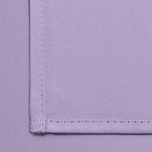 Yakamok Lilac Blackout Drapes for Bedroom - Light Blocking Grommet Top Curtains for Living Room(Lilac, 52Wx45L, 2 Panels)