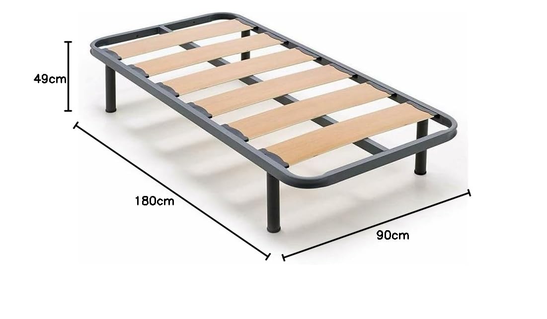 HOGAR24 ES | Cama Completa | Somier Lama Ancha + Colchón Viscoelástico Natur Plus Edition 24 | Incluye Juego de Patas Roscadas de 25 cm | Medidas: 90x180 cm