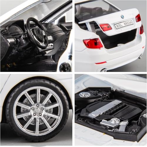 Image of 1:32 Scale BMW 535i Toy Car | Metal Pullback Diecast Car for Kids with Openable Doors, Sound, Light Effects Toy for Car Enthusiasts (Color As Per Available),blue