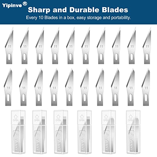 Yipinve Craft Knife Hobby Knife Exacto Knife with 60 Spare Exacto Knife Blades Kit for DIY, Art, Cutting, Carving, Scrapbooking, Stencil - Thumbnail 5