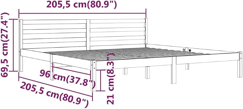 White Daybed 200x200cm Solid Pine Wood Frame, Versatile Sofa Bed for Guest Room Living Room, King Size Bed Frame Easy Assembly UK