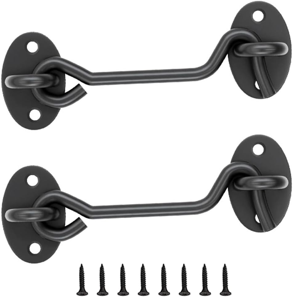 2 Pack 3 Inch Barn Door Lock Gate Latch, Hook and Eye Latch, Stainless Steel Window Door Hook for Window, Sliding Door, Wooden Fence, Bedroom, Bathroom