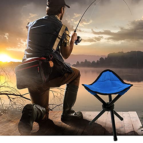 Cenbee Folding Camping Stool Portable11.02 Inchs High Fishing Chair Seat For Camping Fishing Hiking Gardening And Beach (Blue) #TOP1