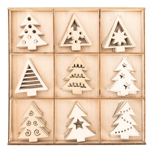 Ideen mit Herz Streu-Deko aus Holz | Holz-Motive Tannenbäume | Tisch-Deko | Inklusive Holz-Box | 9 versch. Designs, je 7 Stück | 63-teilig Ideen mit Herz Streu-Deko aus Holz | Holz-Motive Tannenbäume | Tisch-Deko | Inklusive Holz-Box | 9 versch. Designs, je 7 Stück | 63-teilig