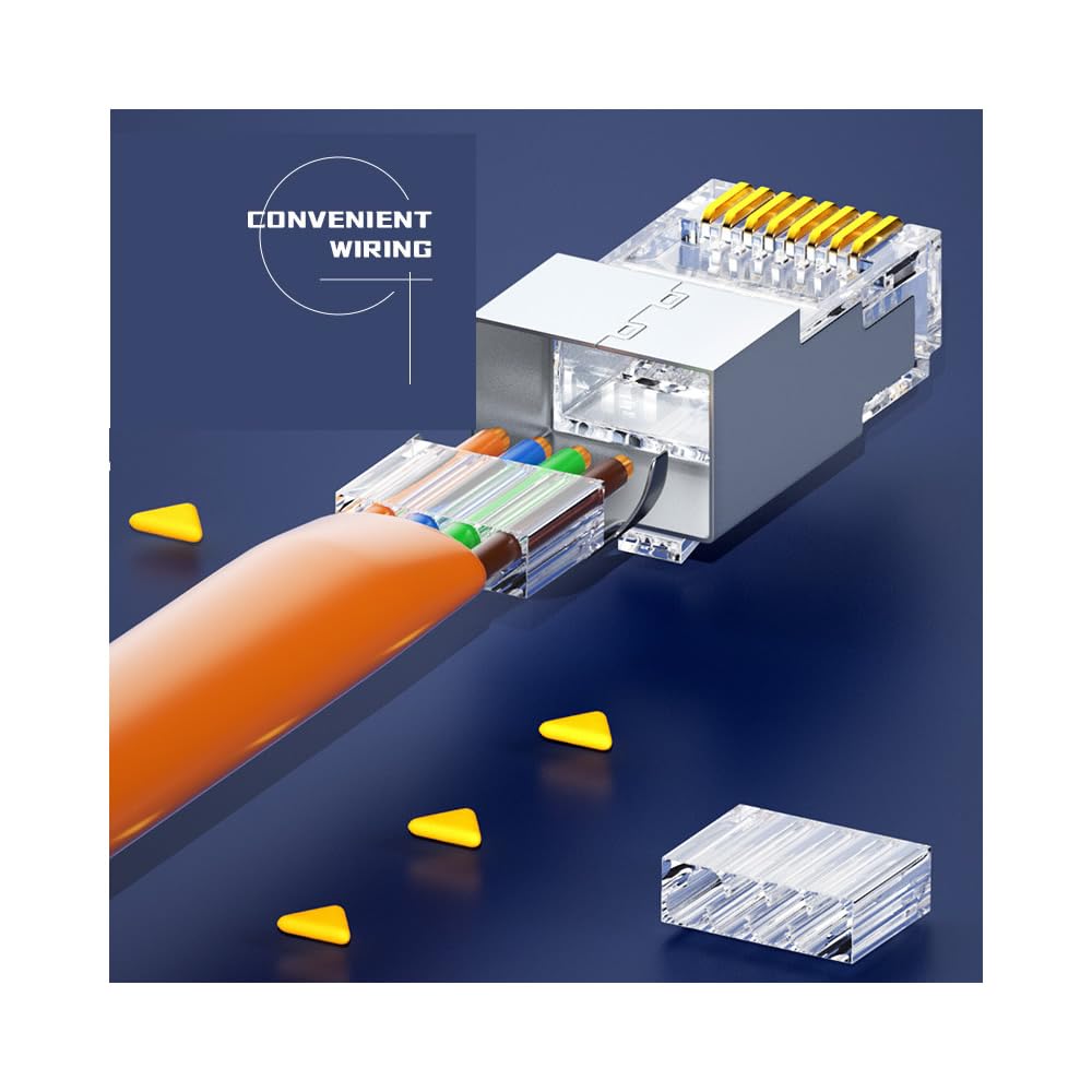 50 Pz Cat7 Cat7A Connettori Plug RJ45 Shielded 8P8C Cat7/Cat7A per Ethernet LAN Velocità fino a 10Gbps