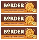 Border Oat Crumble Milk Chocolate Biscuits 3 x 150g | Crunchy Oat Biscuits Coated in Creamy Milk Chocolate, Traditional British Bakery Biscuits Perfect for Tea Breaks - Crafted With Care