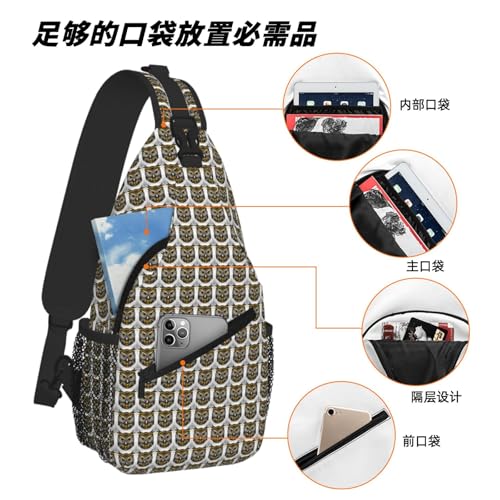 Mochila diagonal ligera de búho para evitar el dolor de espalda 6