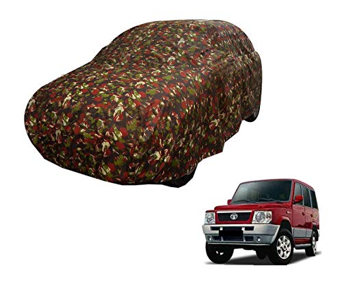 Image of Auto Hub Car Cover Compatible with Tata Sumo with Weather Proof, Triple Stitched, Sumo Car Cover Jungle Look