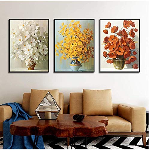 Affiche fleurs colorées pour salon moderne décoration murale 50x70