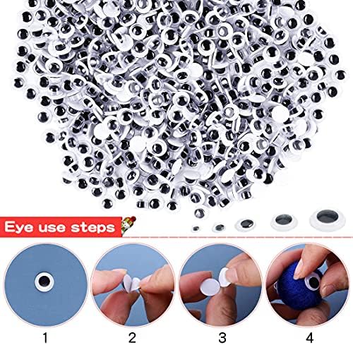 FUKPO 350 Pcs Christmas Pipe Cleaners Set, with 100 Brown Pipe Cleaners Craft Chenille Stems, 100 Wiggle Googly Eyes Self Adhesive, 150 Small/Large/Mini Red Pom Poms for Kids DIY Reindeer Art Supplies