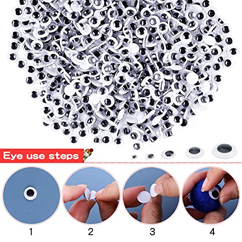 FUKPO 100 Fils Chenille Kit Marron Fil Chenille Cure Pipes, 100 Yeux Mobiles Autocollants, 150 Pompon Rouge Bricolage pour Tige Chenilles Loisirs Creatifs de Noël - Image 5