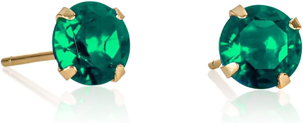namana Oorbellen in smaragdgroene maat van 925 sterling zilver, damesoorbellen in zilver of verguld met witte of gekleurde stenen in smaragdgroene maat, Sterling zilver, Zirkonia
