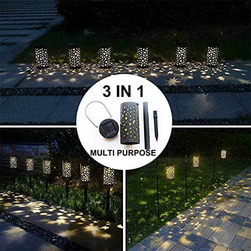 Jfrising Solar Lights Outdoor Waterproof Star Moon Lantern Decorative Solar Stake Light Hanging Lantern For Garden Patio Lawn Yard Pathway Holidays, Pack 1 #TOP6