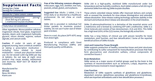 Klaire Labs Same 200 (60 Tablets) + Coenzyme Q10 (60 Capsules) Two-Product Set - 200Mg S-Adenosylmethionine + 150 Mg Coq10 #TOP1