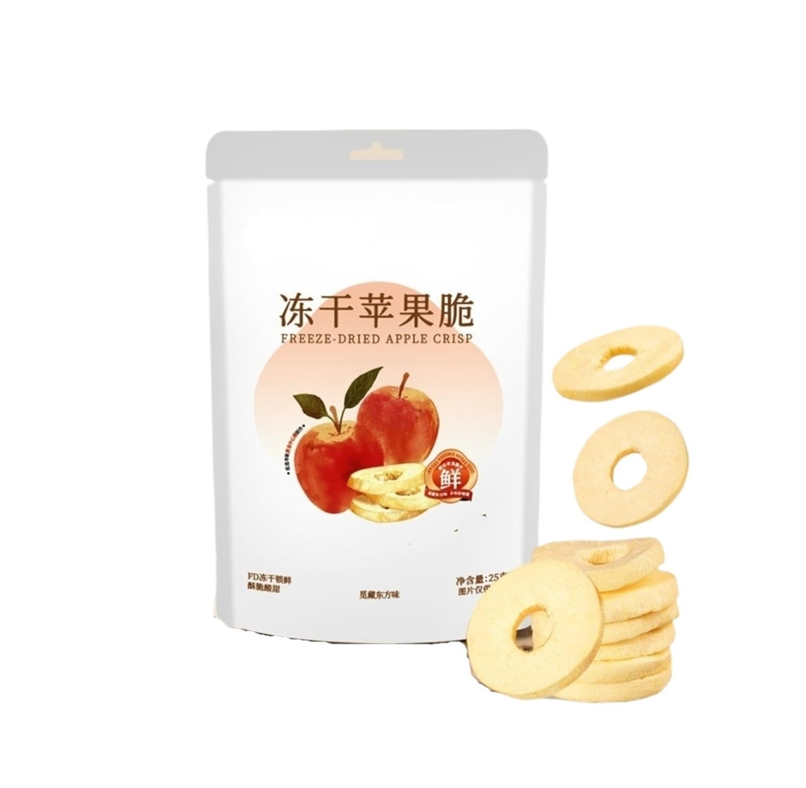 Dick geschnittene gefriergetrocknete Apfelchips, 25 g, die den natürlichen Geschmack und die frische Textur bewahren, mit einem süß-säuerlichen, knackigen Biss(10bag)