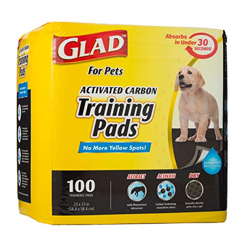 Glad for Pets Black Charcoal Puppy Pads | Puppy Potty Training Pads That Absorb & NEUTRALIZE Urine Instantly | New & Improved Quality, 100 Count