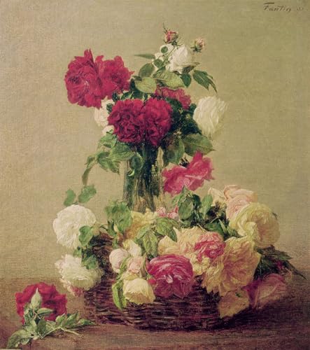 Tableau roses Fantin-Latour pour sublimer la décoration murale du salon