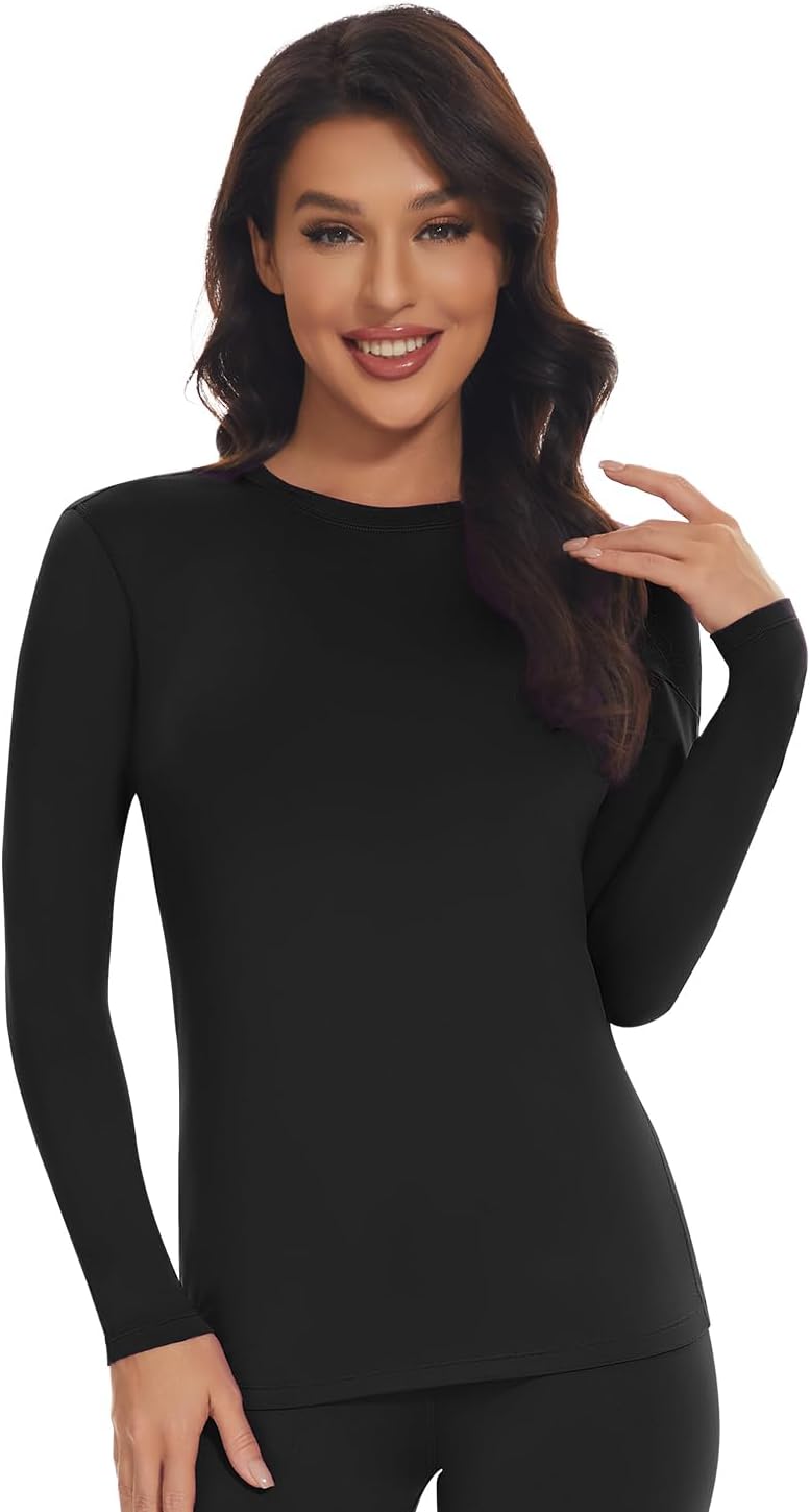 Thermal Tops Womens Round Neck Soft Long Sleeve Top