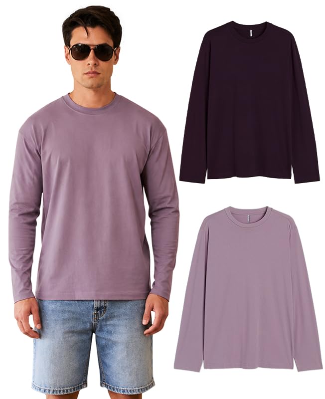 Image of Sleepynuts Regular fit Cotton Full Sleeve Plain T-Shirt for Men (Pack of 1,2,3 Size Small to 3XL)