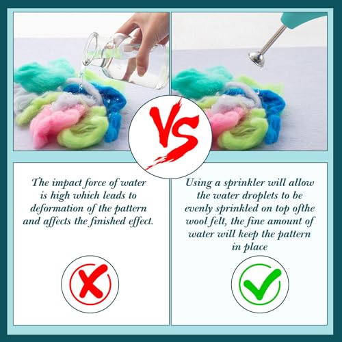 Leinuosen 2pcs Wet Felting Tool Set Include Ball Brause Sprinkler and Wet Felting Tool Great for Working on Seams, Flat Felts, Hat & Slipper Shaping - Thumbnail 6