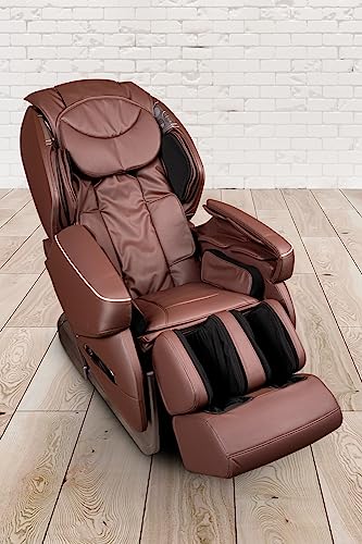 trends4cents PureHaven Massage-Sessel Knet- und Klopfmassage Heizfunktion Bluetooth USB Sprachsteuerung braunes PU-Leder Fuß- Rücken- und Gesäßmassage – Bild 8