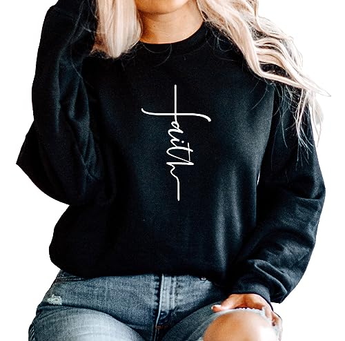 Faith Sweatshirt, Faith Gift, Christian Sweatshirt, Faith Cross Sweatshirt, Christian Gift, Love and Grace Shirt, Vertical Cross Sweatshirt2