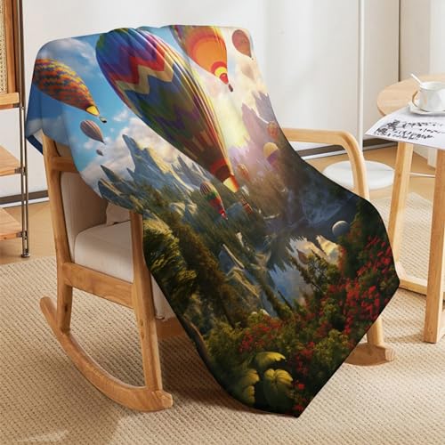 Couverture moelleuse montgolfière flannel pour envelopper bébé de douceur - 7