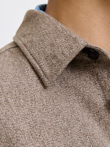 Overshirt JACK & JONES en maille solide manches longues style décontracté